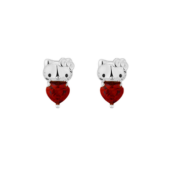 Couture Kingdom Hello Kitty January Stud Earrings Silver White Gold Plated 5y+