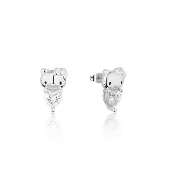 Couture Kingdom Hello Kitty April Stud Earrings Silver White Gold Plated 5y+