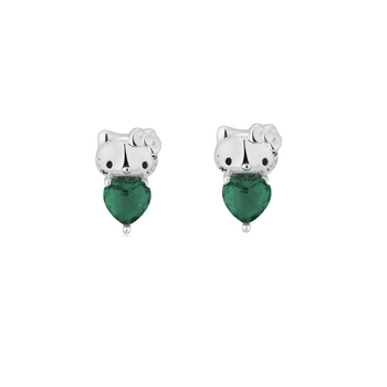 Couture Kingdom Hello Kitty May Stud Earrings Silver White Gold Plated 5y+