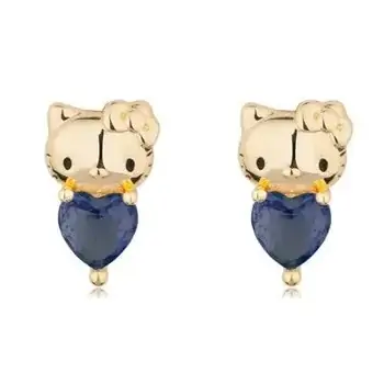 Couture Kingdom Hello Kitty December Stud Earrings Gold Plated Brass 5y+