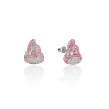 Couture Kingdom My Melody Crystal Stud Earrings Silver White Gold Plated 5y+