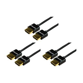 3PK Comsol Super Slim High Speed HDMI Cable W/ Ethernet Male-Male 50cm Black