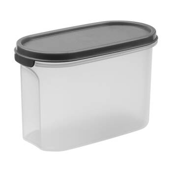 12x Partyware Dry Food Storage Container W/ Black Lid 1.1L Clear