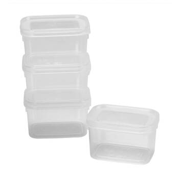 16x 4pc Partyware Sealed Food Storage Container Set W/ Lids 250ml Clear