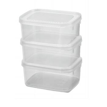 8x 3pc Partyware Food Storage Container Set W/ Lids 500ml Clear