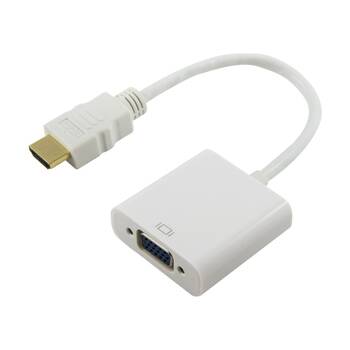 Comsol HDMI Male to VGA Female + 3.5mm Audio Adaptor - Full HD 1920 x 1080 White
