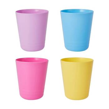 6x 4pc Partyware Reusable Plastic Drinking Tumbler Cup Set 400ml Assorted
