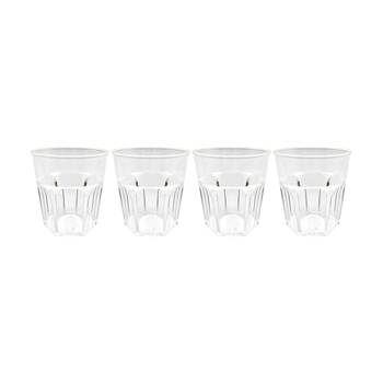 6x 4pc Partyware Reusable Drinking Tumbler Cup Set 210ml Clear