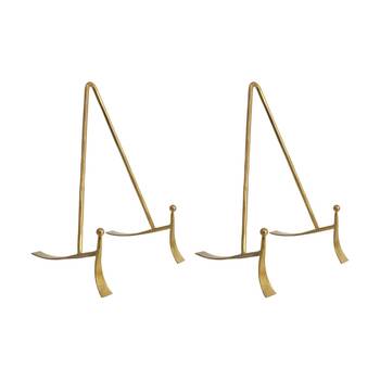 2PK LVD Medium Handcrafted Metal Brass Plate Stand Accessory 19x11.75x11.5cm