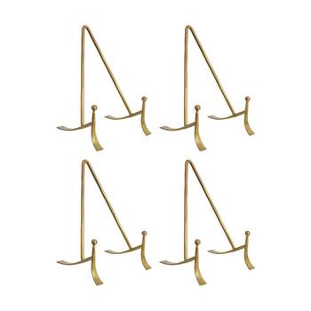 4PK LVD Small Handcrafted Metal Brass Plate Stand Accessory 15x9x9cm