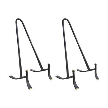 2PK LVD Large Handcrafted Black Matte Metal Plate Stand Accessory 26x14x13cm