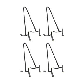 4PK LVD Large Handcrafted Black Matte Metal Plate Stand Accessory 26x14x13cm