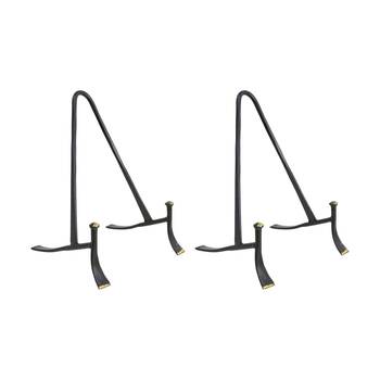 2PK LVD Medium Handcrafted Black Metal Plate Stand Accessory 19x11.75x11.5cm