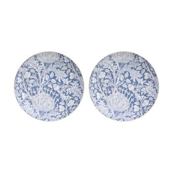 2PK LVD William Morris Marengo And Brass Decorative Round Metal Bowl 21x21x3cm