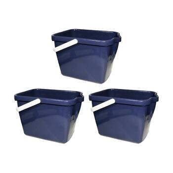 3PK Braz Super Clean Cleaning Rectangular Bucket Multi Colour Assorted