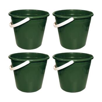 4PK Braz Cleaning Bucket W/ Handle 9.6L Multi Colour Assorted