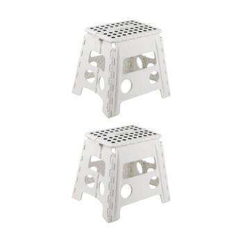 2PK Braz Foldable Tall Step Stool Accessory 28x21x32cm Multi Colour Assorted