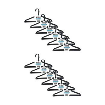 12x 10pc Braz Plastic Coated Wire Coat Clothes Hangers Assorted