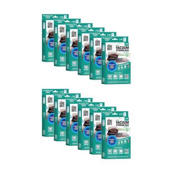 12x 2pc Braz Reusable Vacuum Sealed Clothes Storage Bags S 40x60cm