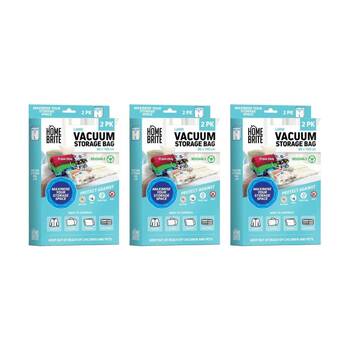 3x 2pc Braz Reusable Vacuum Sealed Clothes Storage Bags L 80x100cm