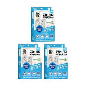 3PK Braz Reusable Vacuum Sealed Clothes Storage Bag 145x70cm Hang