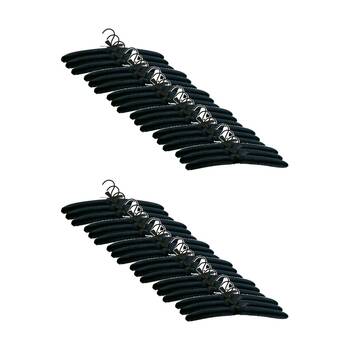 12x 3pc Braz Satin Padded Clothes Hangers W/ Metal Hook Multi Colour Assorted