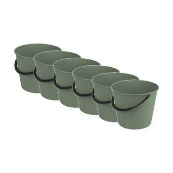 6PK Braz 9.3L Cleaninig Bucket W/ Handle 26x29x25cm Multi Colour Assorted
