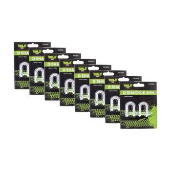 8PK 2pc Hulk 4X4 D Shackle Set 6mm 500kg Heavy Duty Load Rated Secure Connection