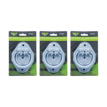 3PK Hulk 3pc 4X4 Medium Duty Recessed Tie Down Anchor Points Set