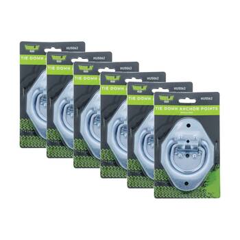 6PK Hulk 3pc 4X4 Medium Duty Recessed Tie Down Anchor Points Set