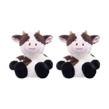 2PK Toasty Hugs Coco Cow Plush Heatable Coolable Microwave Safe 35x26x14m