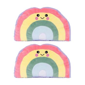 2PK Toasty Hugs Ruby Rainbow Flat Plush Heatable Coolable Microwave Safe