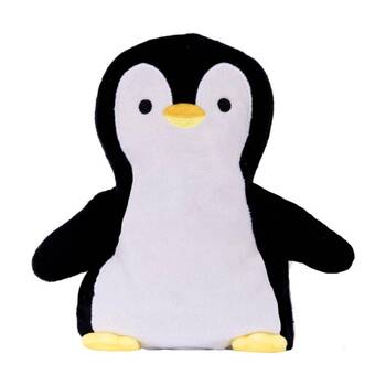 Toasty Hugs Quotes Penny Penguin Heatable Plush Microwave Black White