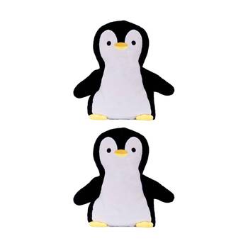 2PK Toasty Hugs Quotes Penny Penguin Heatable Plush Microwave Black White