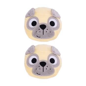 2PK Toasty Hugs Percy Pug Hand Warmer Heat Pack Grey Brown 10x10x2cm