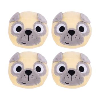 4PK Toasty Hugs Percy Pug Hand Warmer Heat Pack Grey Brown 10x10x2cm