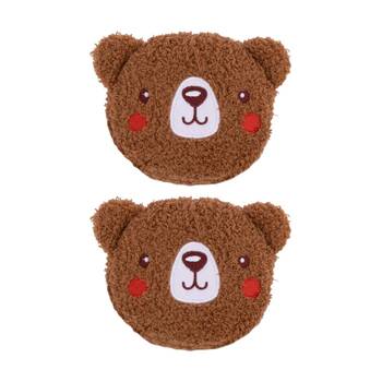2PK Toasty Hugs Berry Bear Hand Warmer Microwave Heat Pack Brown 10x10x2cm