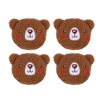 4PK Toasty Hugs Berry Bear Hand Warmer Microwave Heat Pack Brown 10x10x2cm