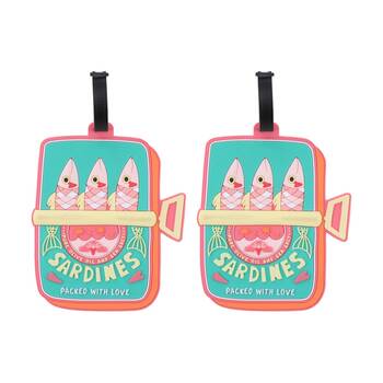 2PK iPack Sardine Giant Luggage ID Tag Adjustable Strap Travel 15x13.2cm