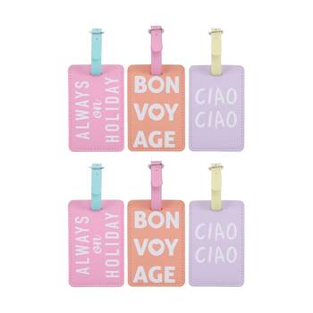 2x3pc iPack Luggage Tag Set Multi-Colour Adjustable Strap 6.6x10.4cm