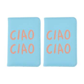 2PK iPack Ciao Passport Holder RFID Protection Travel Blue 14.1x9.5cm