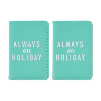 2PK iPack Always On Holiday Passport Holder RFID Travel Green 14.1x9.5cm
