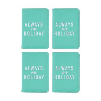 4PK iPack Always On Holiday Passport Holder RFID Travel Green 14.1x9.5cm