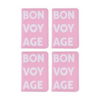 4PK iPack Bonvoyage Passport Holder RFID Protection Travel Pink 14.1x9.5cm