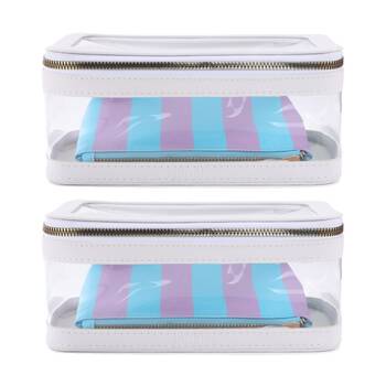 2x2pc iPack Travel Toiletry Bag Set Blue And Purple 22.86x17cm