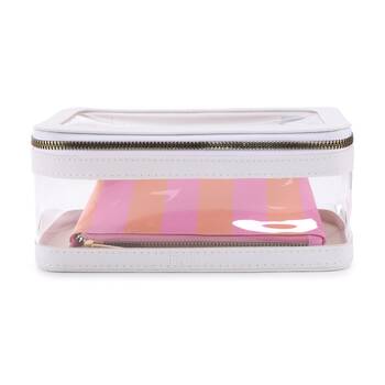 2pc iPack Travel Toiletry Bag Set Pink And Orange 22.86x17cm