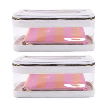 2x2pc iPack Travel Toiletry Bag Set Pink And Orange 22.86x17cm