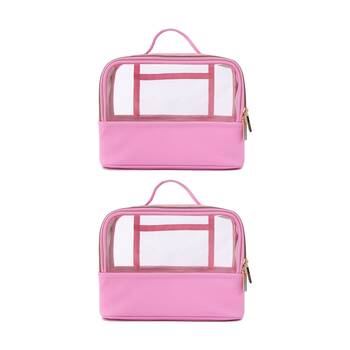 2PK iPack Travel Beauty Bag Organiser Pink 22.86x17.78x11.5cm