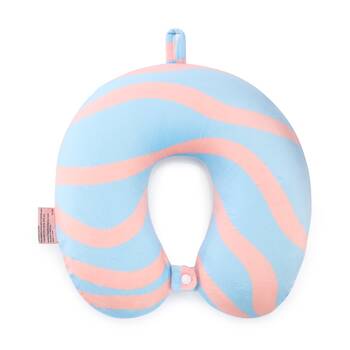 iPack Wave Travel Neck Pillow Memory Foam Support Blue Coral