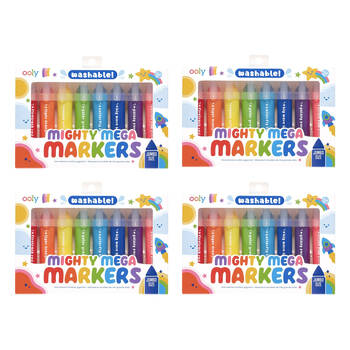 4x 8pc Ooly Mighty Mega Jumbo Markers Washable For Little Hands Activity 3y+